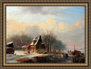 Bartholomeus Van Der Helst Framed Paintings - Winter by Jacobus Van Der Stok