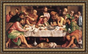 Picture of The Last Supper II Framed Paintings - The Last Supper by Jacopo Bassano