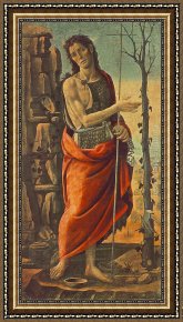 St John The Baptist Framed Paintings - St John the Baptist by Jacopo Del Sellaio