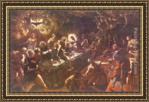 Picture of The Last Supper II Framed Paintings - The Last Supper by Jacopo Robusti Tintoretto
