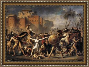 Women Framed Paintings - The Intervention of the Sabine Women by Jacques-Louis David