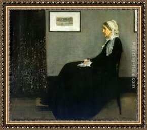 The Painter's Honeymoon Framed Paintings - Arrangement in Grey and Black Portrait of the Painter's Mother by James Abbott McNeill Whistler