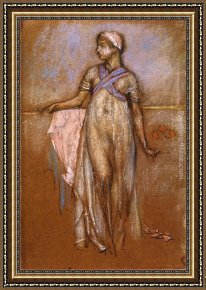 Greek Framed Paintings - The Greek Slave Girl by James Abbott McNeill Whistler