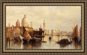 A View of Santa Maria Della Salute, Venice Framed Paintings - A View Of Venice by James Holland