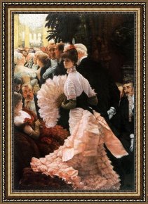 The Lady of Shalott Framed Paintings - The Political Lady by James Jacques Joseph Tissot
