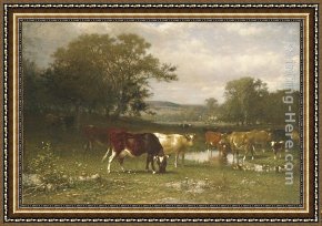 Hart Framed Paintings - From Shifting Shade by James McDougal Hart