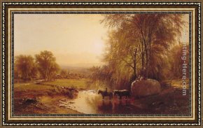 Hart Framed Paintings - Returning from Harvest by James McDougal Hart