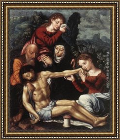 The Lamentation of Christ Framed Paintings - The Lamentation of Christ by Jan Sanders van Hemessen