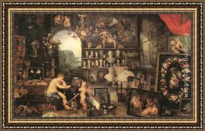 A Sense of Space I Framed Paintings - The Sense of Sight by Jan the elder Brueghel