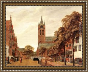 Bartholomeus Van Der Helst Framed Paintings - View of Delft by Jan van der Heyden