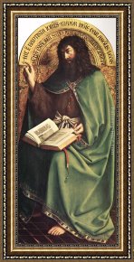St John The Baptist Framed Paintings - The Ghent Altarpiece St John the Baptist by Jan van Eyck