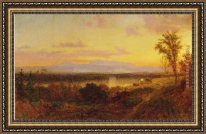 Autumn Landscape Framed Paintings - Autumn Landscape by Jasper Francis Cropsey