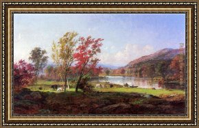 Mill on The Thames, Mapledurham Framed Paintings - On the Saw Mill River by Jasper Francis Cropsey