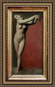 Auguste Framed Paintings - Angelica Nude by Jean Auguste Dominique Ingres