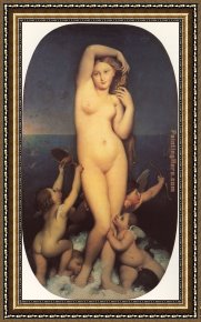 Auguste Framed Paintings - Ingres Venus Anadyomene by Jean Auguste Dominique Ingres