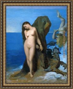 Andromeda Framed Paintings - Perseus and Andromeda by Jean Auguste Dominique Ingres
