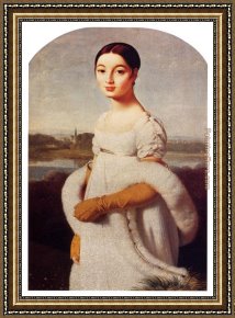 Portrait Framed Paintings - Portrait Of Mademoiselle Caroline Riviere by Jean Auguste Dominique Ingres