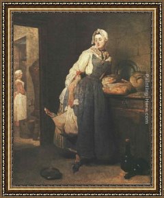 Return Framed Paintings - Return from the Market by Jean Baptiste Simeon Chardin
