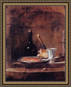 The Titan's Goblet Framed Paintings - The Silver Goblet by Jean Baptiste Simeon Chardin