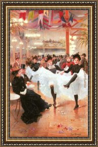 The Night Cafe Framed Paintings - Le Cafe de Paris by Jean Beraud