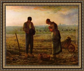 Sower with Setting Sun After Millet Framed Paintings - The Angelus by Jean Francois Millet