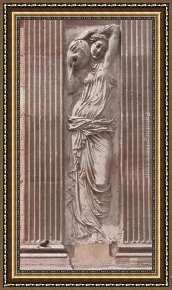 Nymph And Triton Framed Paintings - Nymph by Jean Goujon