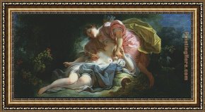 Cephale Et Procris Framed Paintings - Cephale et Procris by Jean-Honore Fragonard