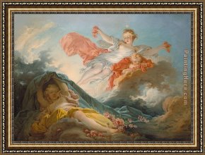 Fragonard Framed Paintings - l'aurore by Jean-Honore Fragonard