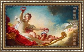 Fragonard Framed Paintings - le jour by Jean-Honore Fragonard