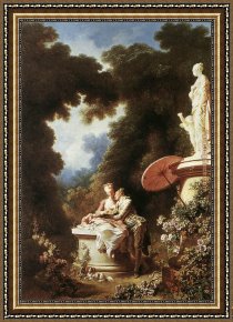 Fragonard Framed Paintings - The Confession of Love by Jean-Honore Fragonard