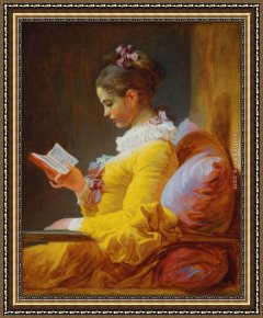 Fragonard Framed Paintings - the reader by Jean-Honore Fragonard
