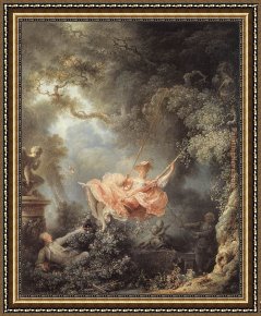 Fragonard Framed Paintings - The Swing by Jean-Honore Fragonard