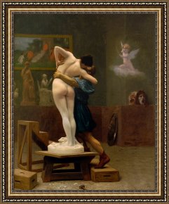Pygmalion And The Image I - The Heart Desires Framed Paintings - Pygmalion and Galatea 1890 by Jean-Leon Gerome