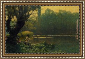 Lake Como Framed Paintings - Summer Afternoon on a Lake by Jean-Leon Gerome