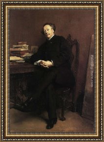 Portrait of Alexandre Dumas, Jr Framed Paintings - Portrait of Alexandre Dumas, Jr by Jean-Louis Ernest Meissonier