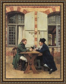 Card Player Framed Paintings - The Card Players by Jean-Louis Ernest Meissonier