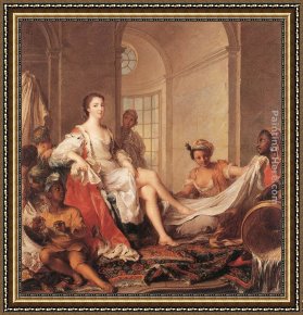 Nattier Framed Paintings - Mademoiselle de Clermont "en Sultane" by Jean Marc Nattier