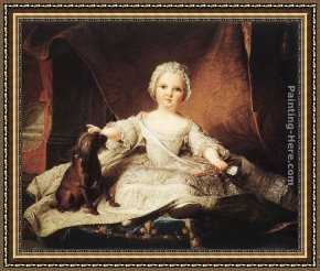 Zeffirina Framed Paintings - Portrait of Madame Maria Zeffirina by Jean Marc Nattier