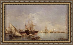Valencia Framed Paintings - Port of Valencia by Joaquin Sorolla y Bastida