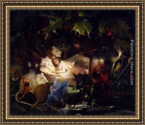 The Ignorant Fairy Framed Paintings - The Fairy Bower by John Anster Fitzgerald