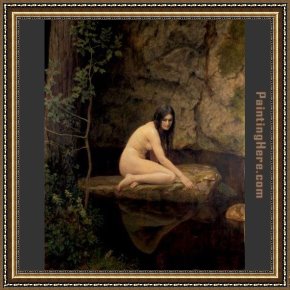 Nymph And Triton Framed Paintings - The Water Nymph by John Collier