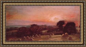 East Bergholt Rectory Framed Paintings - A Hayfield at East Bergholt by John Constable