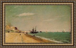 John Constable Framed Paintings - Brighton Beach with Colliers by John Constable