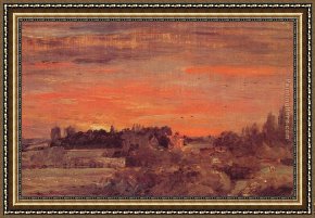 East Bergholt Rectory Framed Paintings - East Bergholt Rectory by John Constable