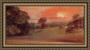 East Bergholt Rectory Framed Paintings - Evening Landscape at East Bergholt by John Constable