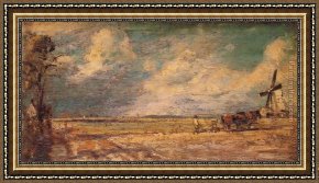John Constable Framed Paintings - Spring Ploughing by John Constable