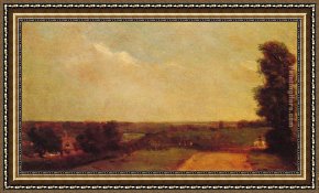 John Constable Framed Paintings - View Towards Dedham by John Constable