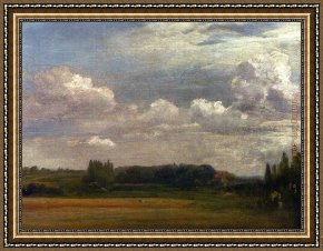 East Bergholt Rectory Framed Paintings - View Towards The Rectory by John Constable