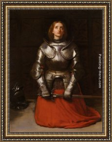 Joan of Arc Framed Paintings - Joan of Arc by John Everett Millais