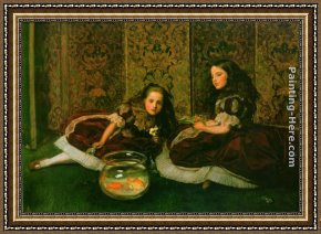 24 Hours at Lemans Framed Paintings - Leisure Hours by John Everett Millais